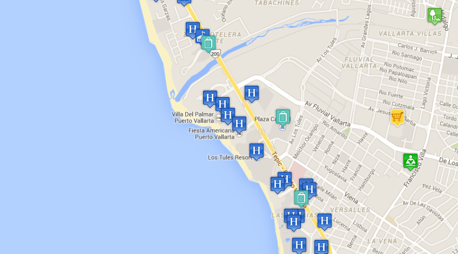 Map Of Puerto Vallarta Hotels