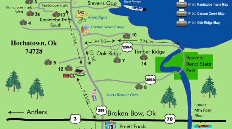 Map Of Broken Bow Ok