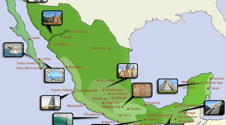 Map Of Mexico Resort Towns