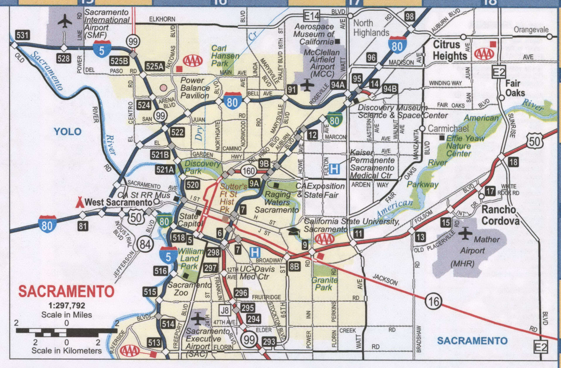 Map of Sacramento city, California - Thong Thai Real