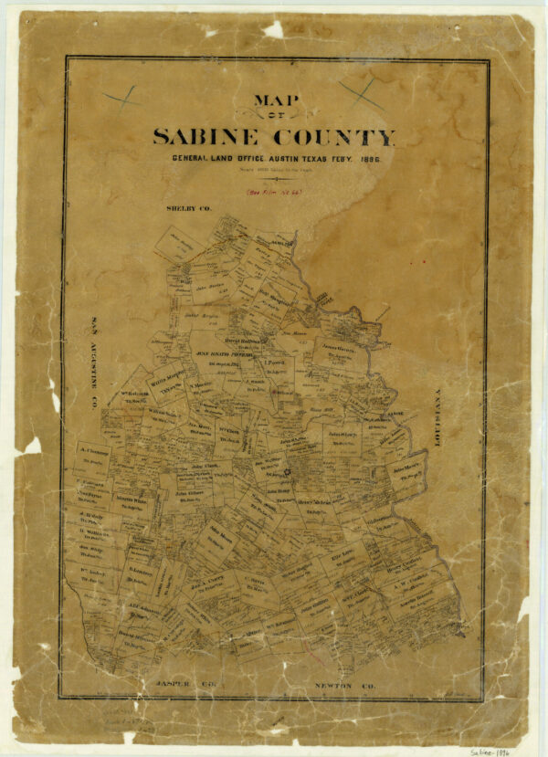 Legacy of Texas Map of Sabine County