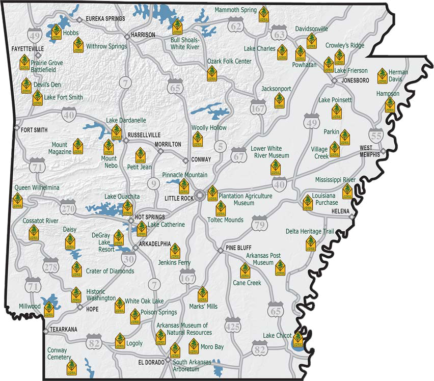 Arkansas State Parks Map