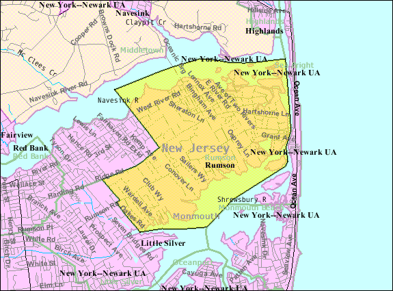 Census Bureau Map of Rumson, NJ