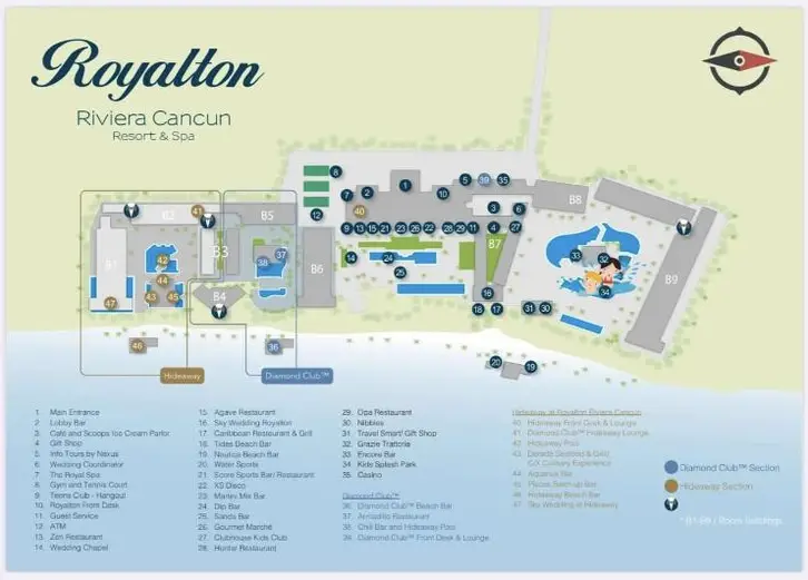 Hideaway at Royalton Riviera Cancun Map