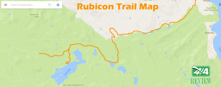 Detailed map of Rubicon Trail from 4x4Review