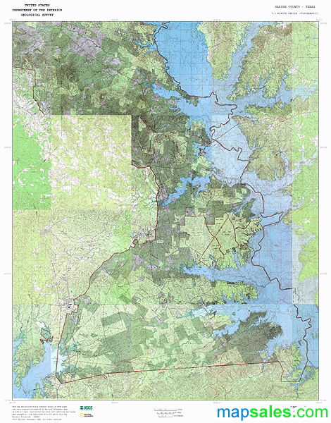 Topographic Map of Sabine County by MarketMAPS