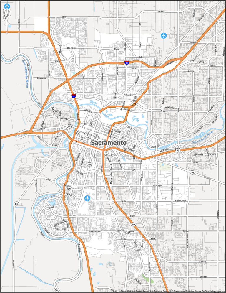 Map of Sacramento, California - GIS Geography