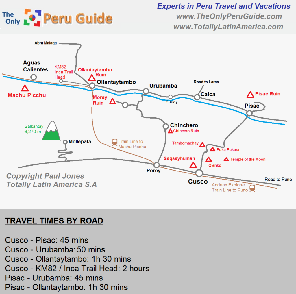 Sacred Valley Map - The Only Peru Guide