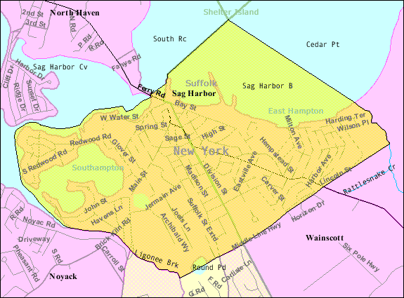 Sag Harbor Map by Locksmith Men