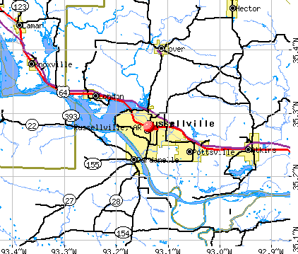 Russellville Arkansas Map