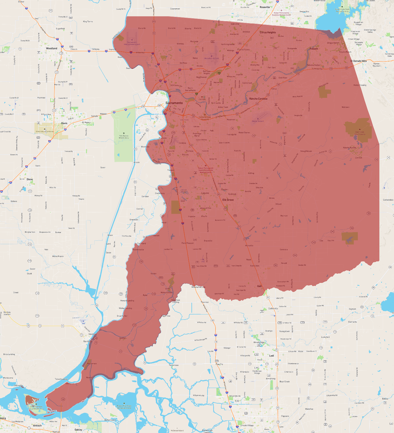Sacramento County Map With Cities