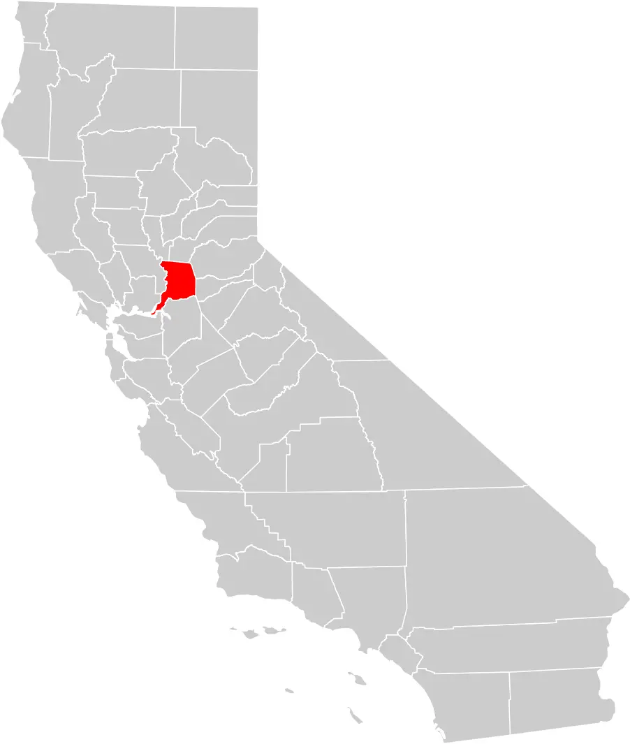 California County Map - Sacramento County Highlighted