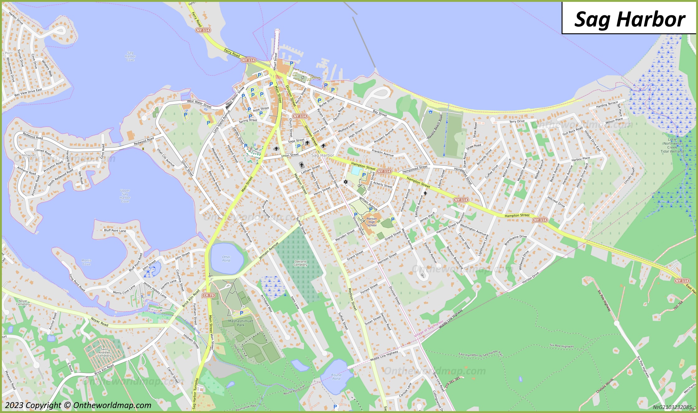 Detailed Map of Sag Harbor Village