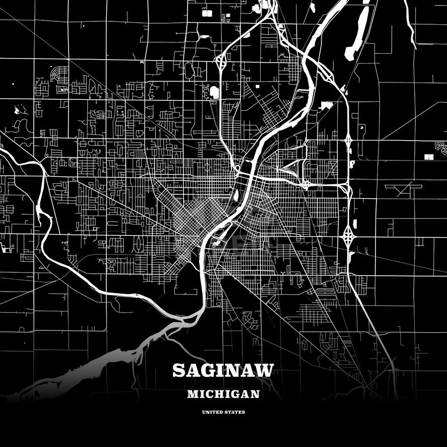 Saginaw, Michigan, USA map | Saginaw, Map poster, Poster template