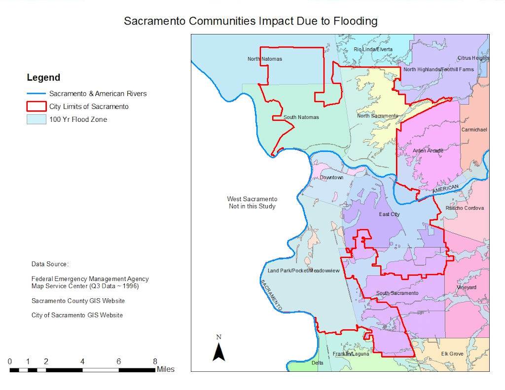 Sacramento City Limits Map