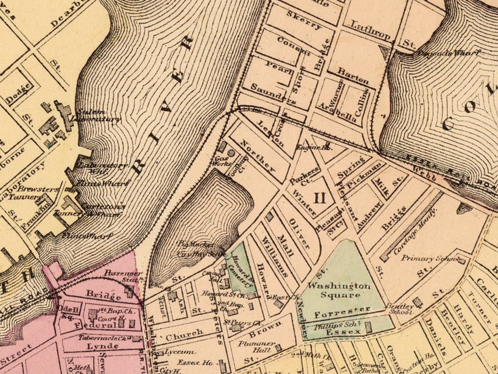 Map of Salem Massachusetts restored