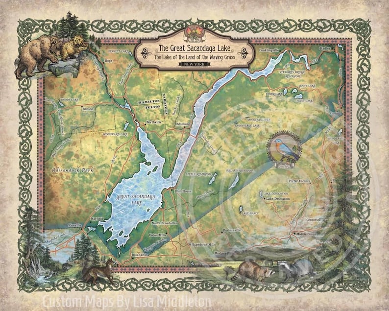 Sacandaga Lake Map Print