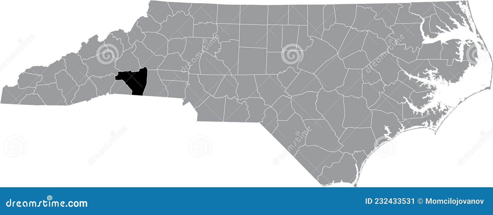 Location Map of Rutherford County, North Carolina