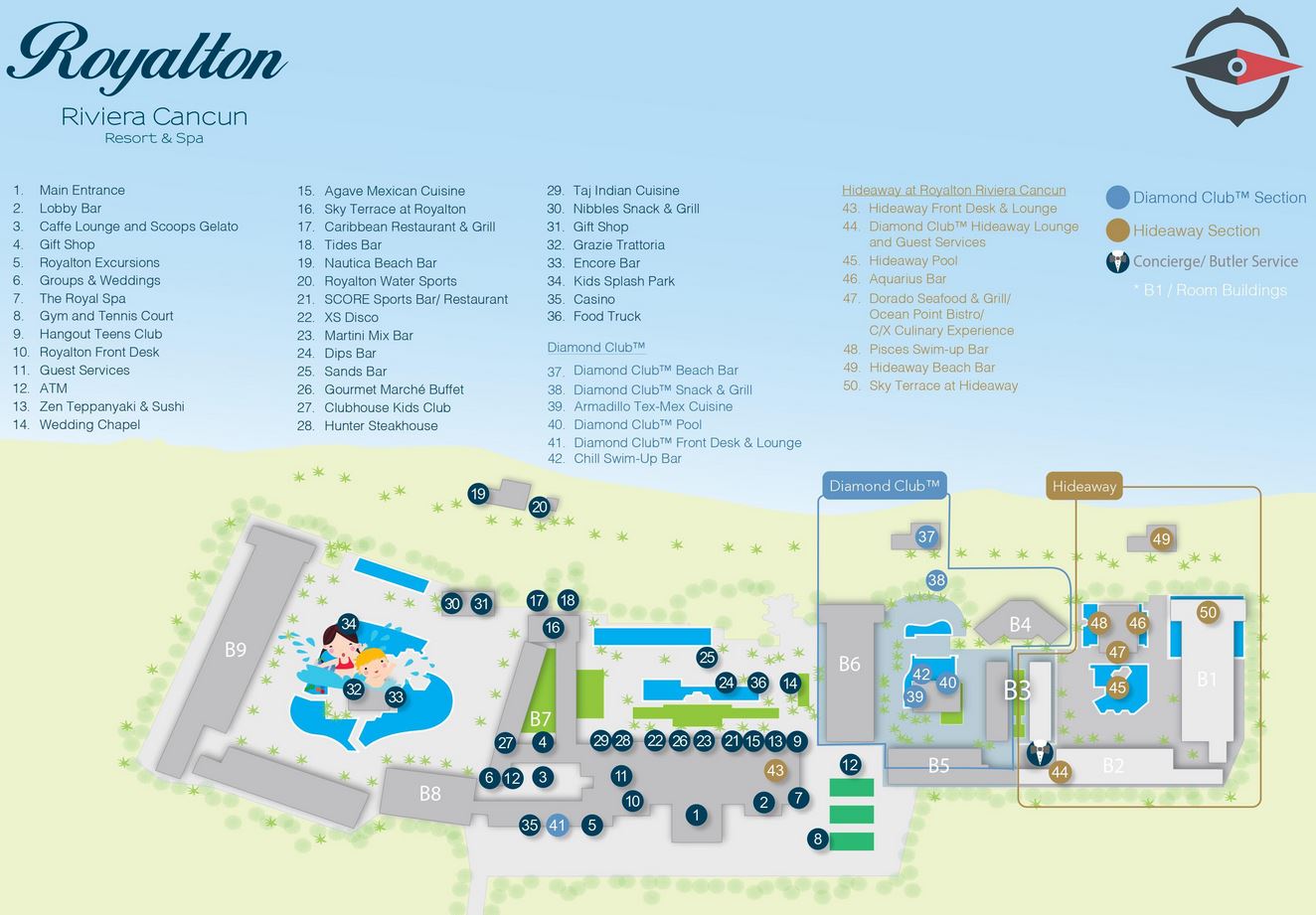 Resort Map of Royalton Riviera Cancun Resort & Spa