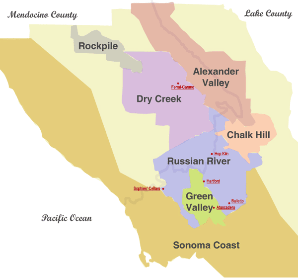 Map Of Russian River Wineries