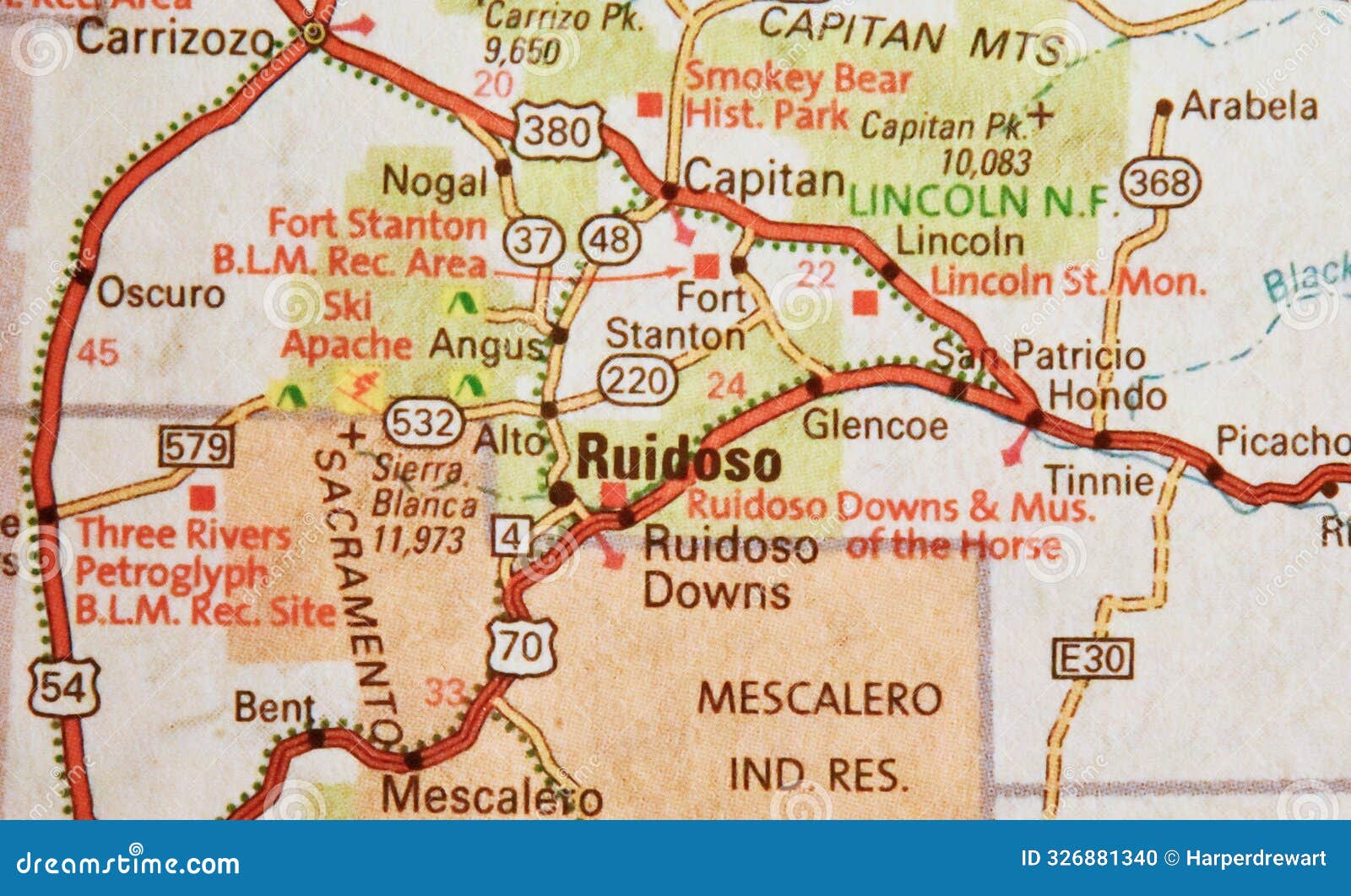 Map Image of Ruidoso, New Mexico
