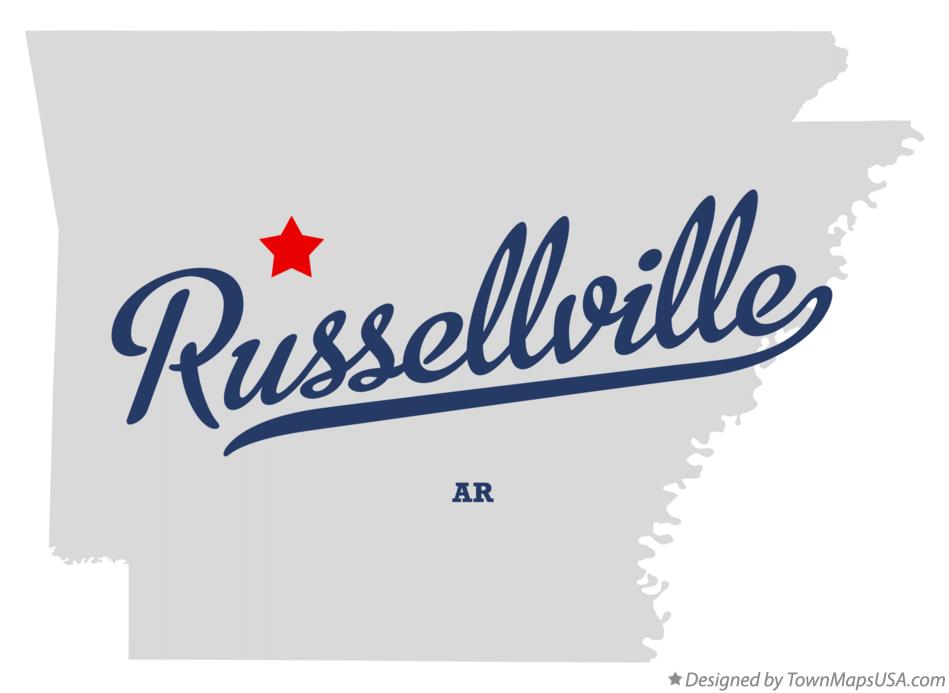 Map of Russellville, AR