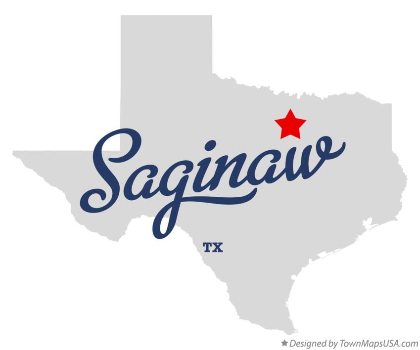 Map of Saginaw, TX, Texas