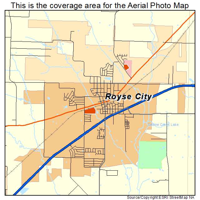 Aerial Photography Map of Royse City, TX Texas - Alternate View