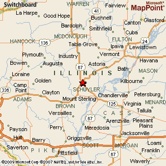 Rushville Illinois Area Map