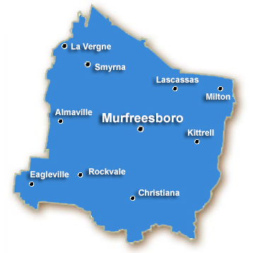Rutherford County Map from MTSU News