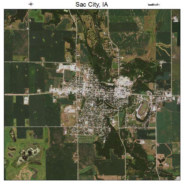 Aerial Photography Map of Sac City, IA Iowa