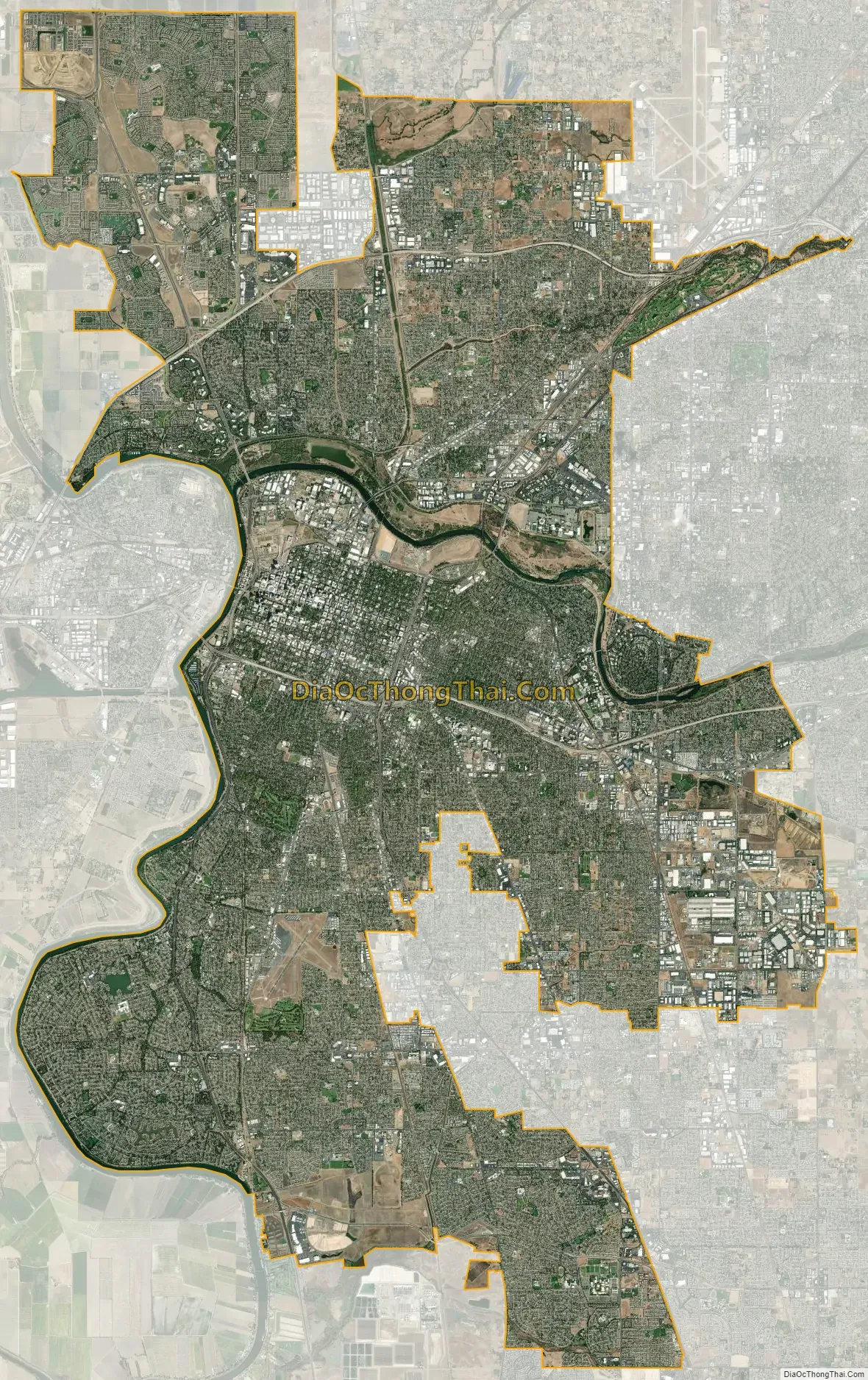 Map of Sacramento city, California - Thong Thai Real