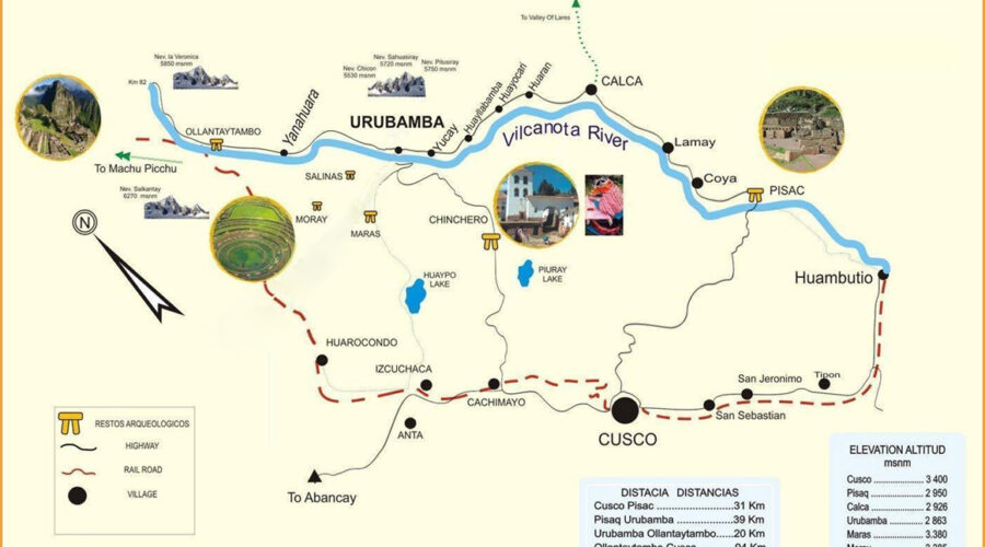 Map Of Sacred Valley Peru