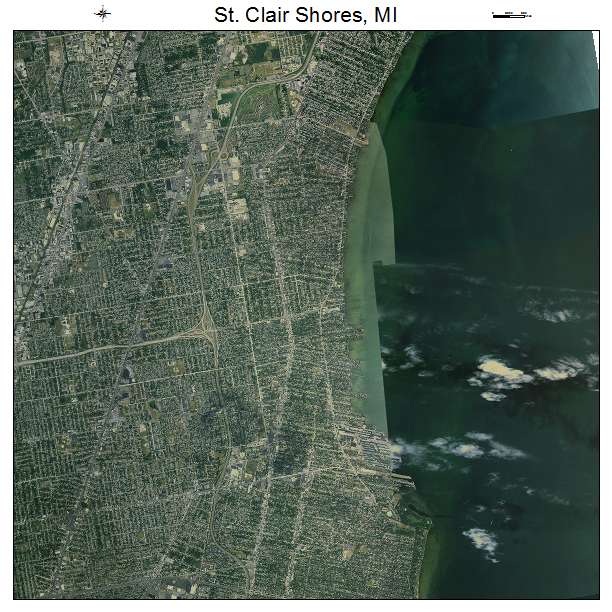 Aerial Photography Map of St Clair Shores, MI Michigan