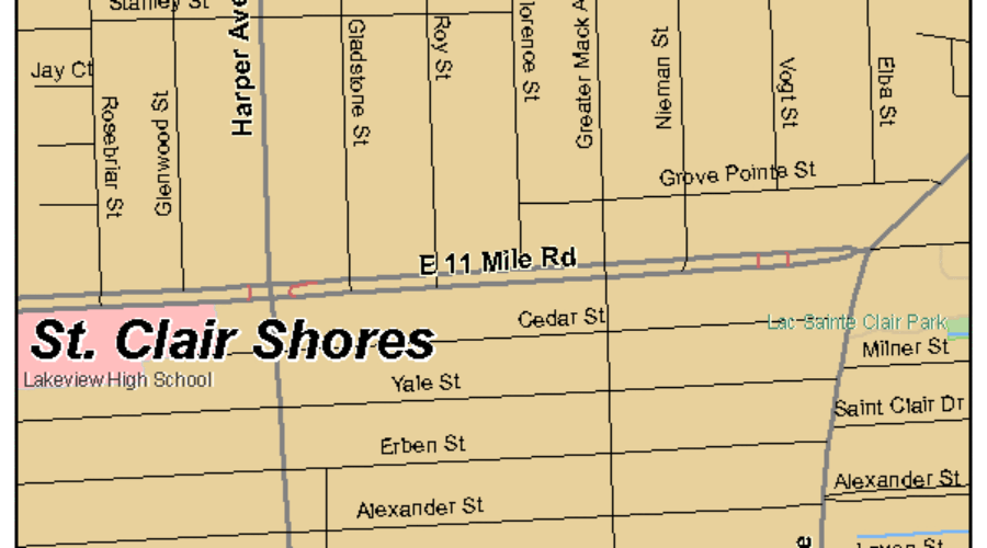 Map Of Saint Clair Shores Michigan