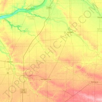 Topographic map of Salamonie River