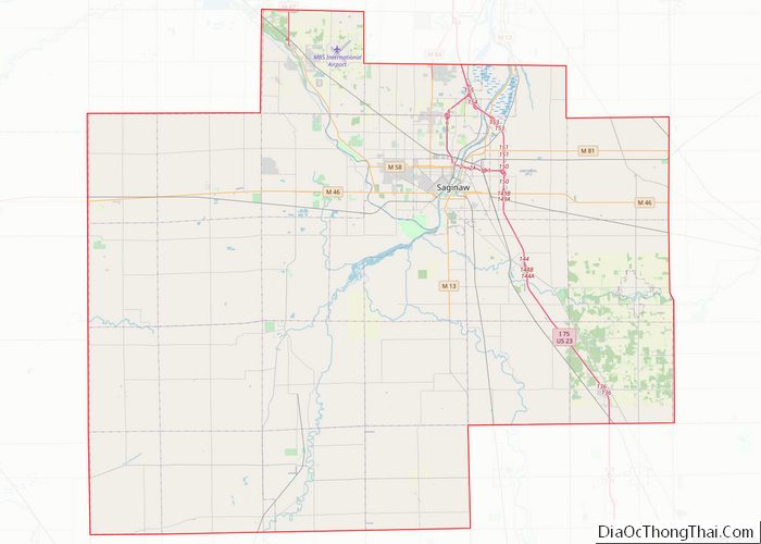 Map of Saginaw County, Michigan - Thong Thai Real