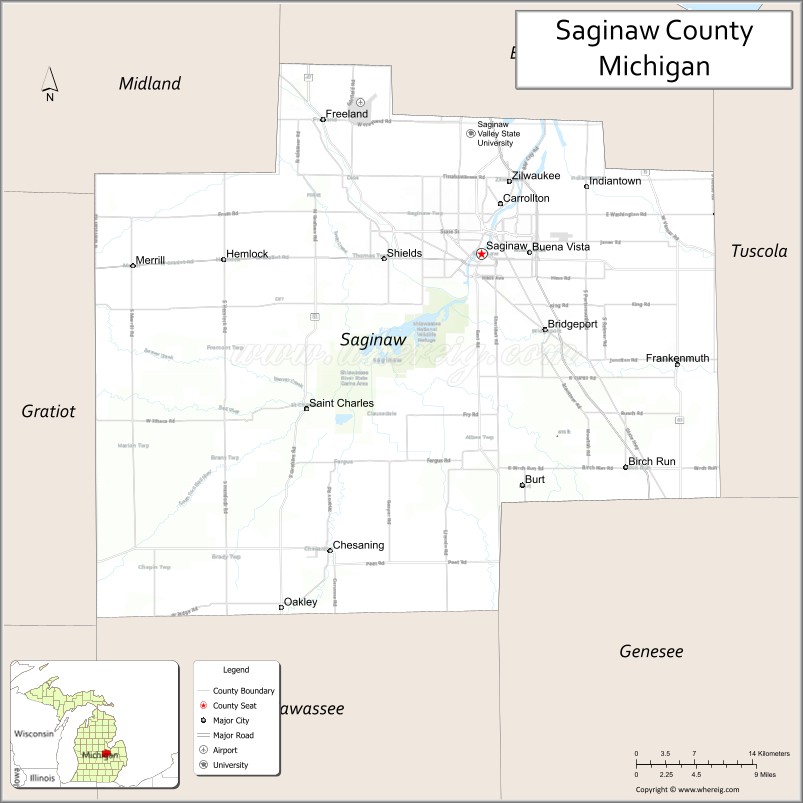 Map of Saginaw County, Michigan by Thong Thai Real